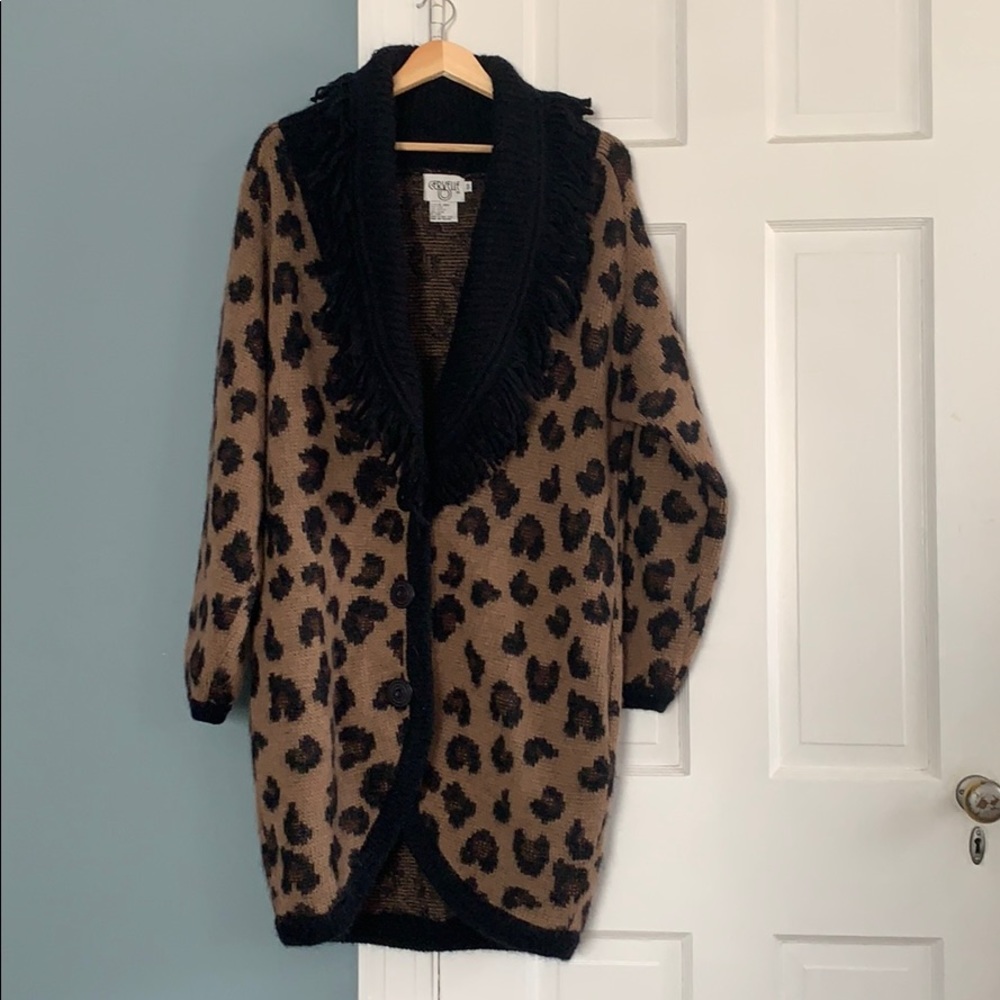 Cervelle Leopard/Cheetah print Sweater Coat
